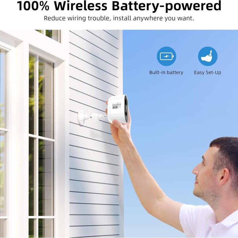 AOSU C6L Security Camera 2K Outdoor Battery