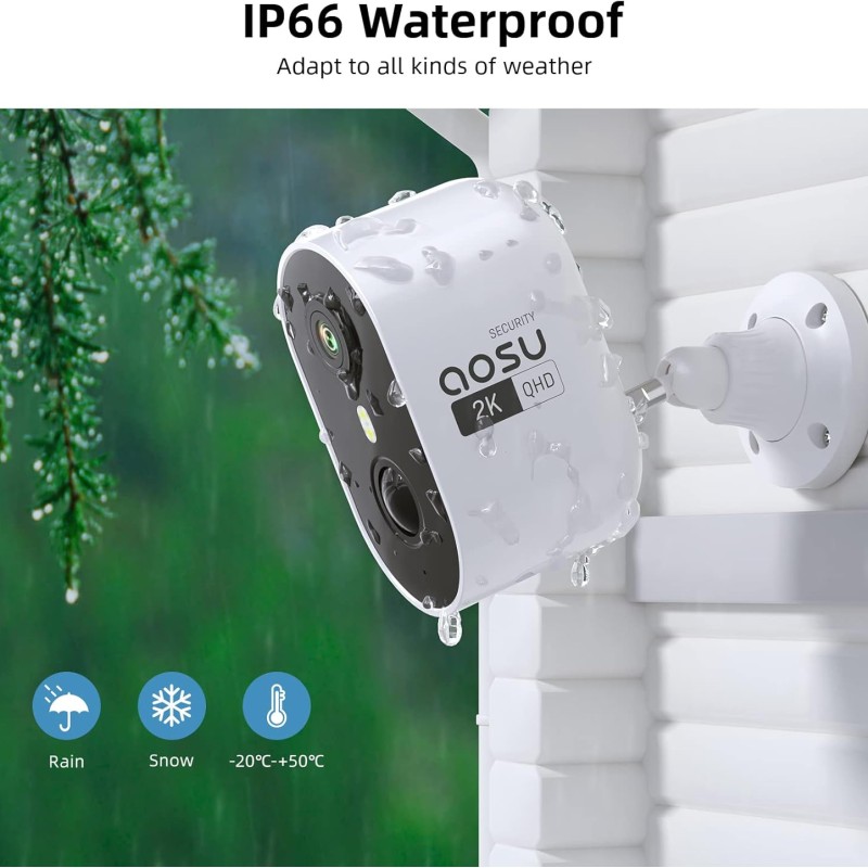 AOSU C6L Security Camera 2K Outdoor Battery