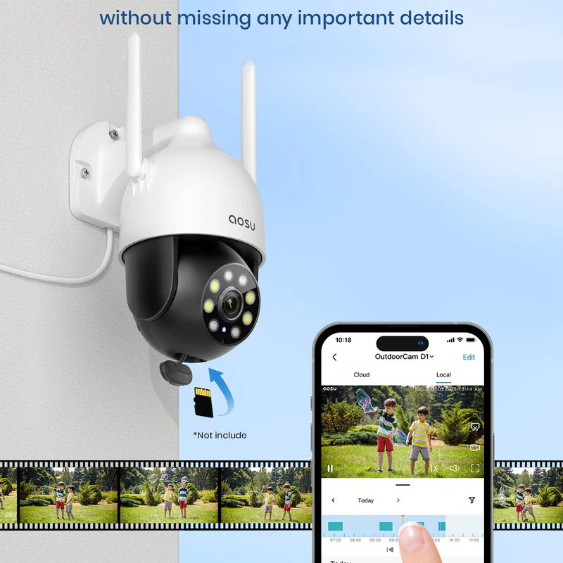 AOSU C5L Security Camera 2K Outdoor 360 Pan-Tilt