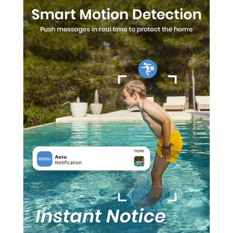 AOSU C5L Security Camera 2K Outdoor 360 Pan-Tilt