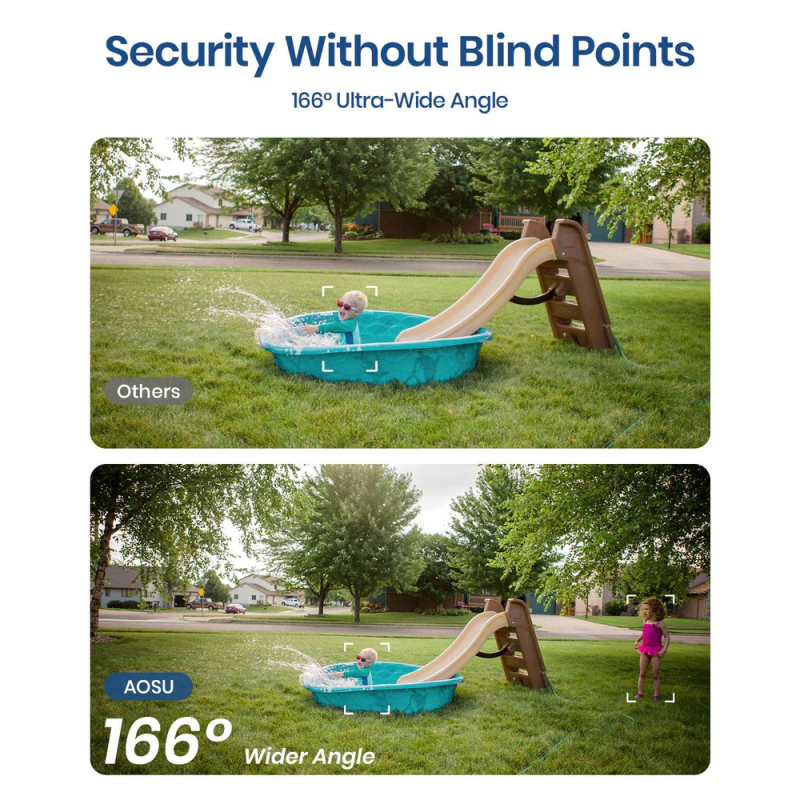 AOSU C7P-2H Solar Security Cameras Wireless Outdoor 2K QHD