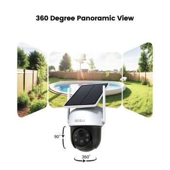 AOSU C9C Solar Security Camera Wireless Outdoor D1 Classic 2K