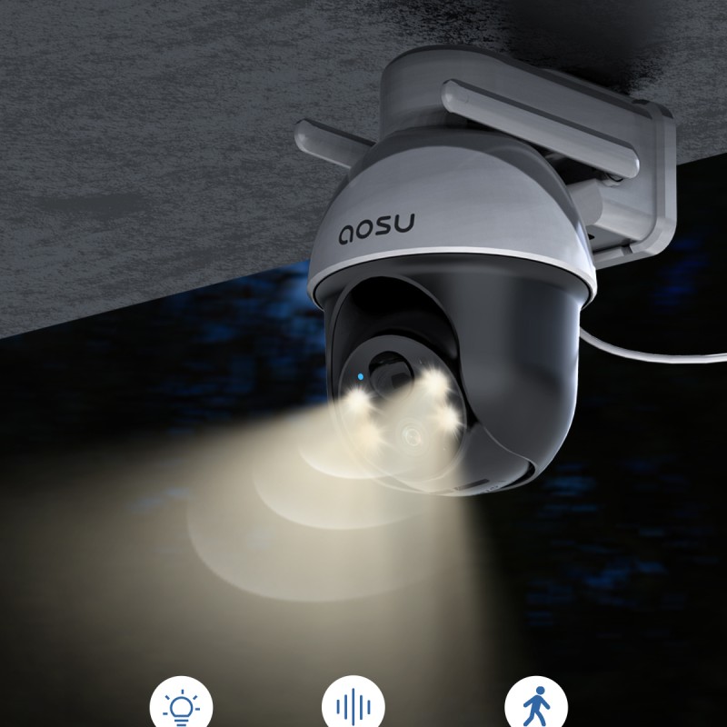 AOSU C9E Solar Security Camera Wireless Outdoor 3K 5MP Battery