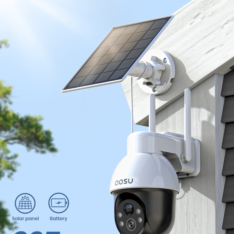AOSU C9E Solar Security Camera Wireless Outdoor 3K 5MP Battery