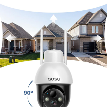 AOSU Solar Security Camera Wireless Outdoor Panoramic PTZ