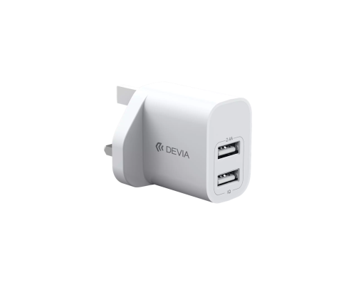 DEVIA SMART SERIES 2.4A 2USB CHARGER (5V UK) (V2)