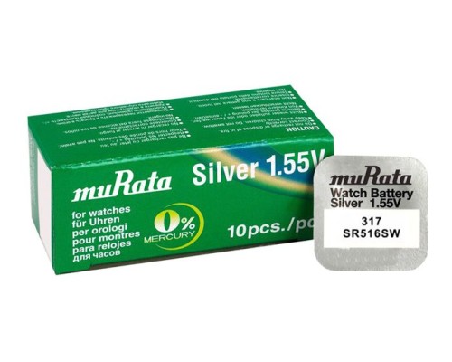 MURATA SILVER OXIDE BUTTON CELL 317/SR 516SW