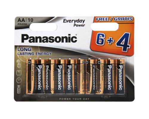 PANASONIC AA ALKALINE 6+4F