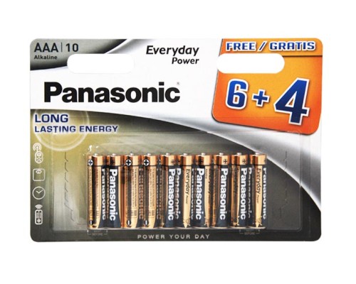 PANASONIC AAA ALKALINE 6+4F