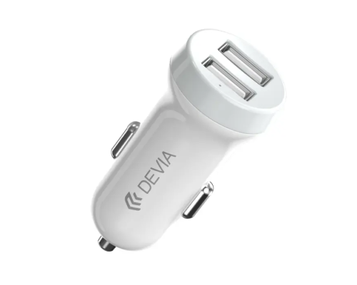 DEVIA CAR CHARGER 2USB,5V WH