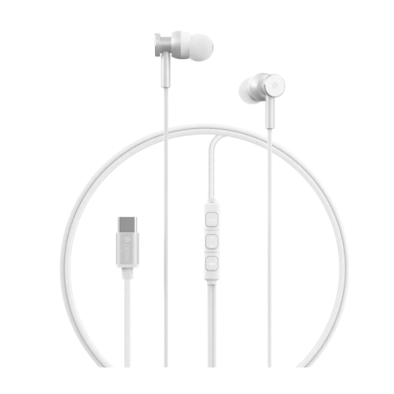 Devia Smart Series Wired Type-C Earphone Silver