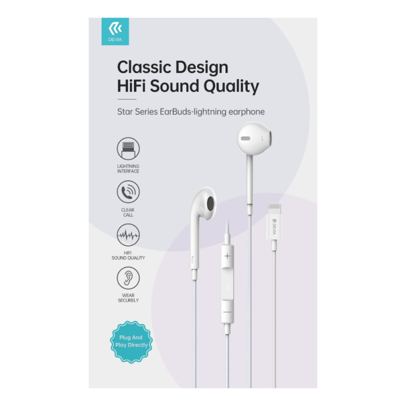 Devia Smart Lightning Earphone White