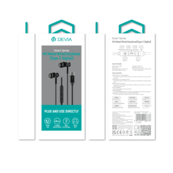 Devia Smart Series Wired Type-C Earphone Black