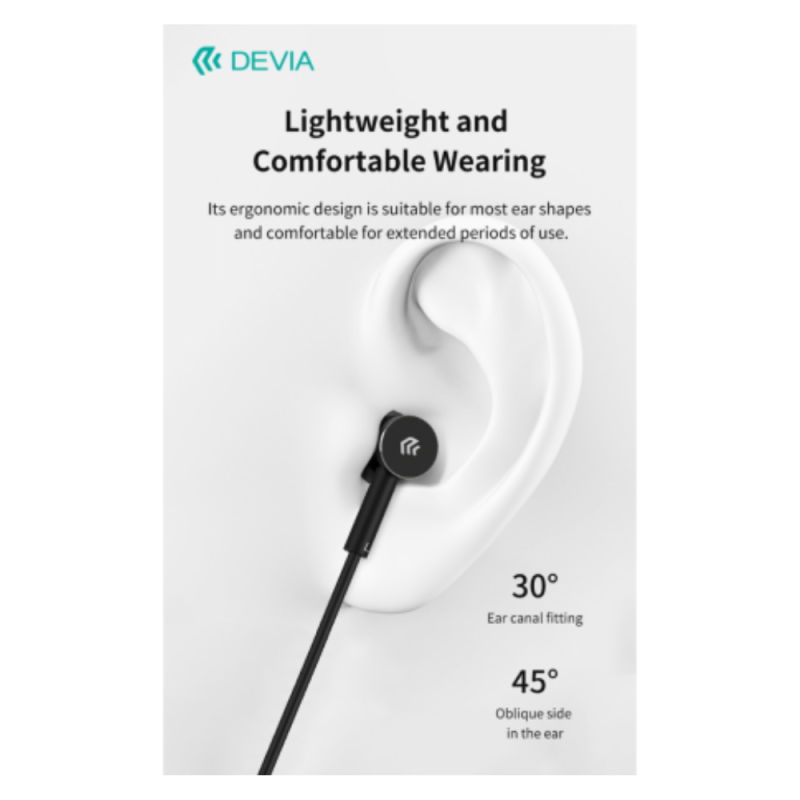 Devia Smart Series Wired Type-C Earphone Black