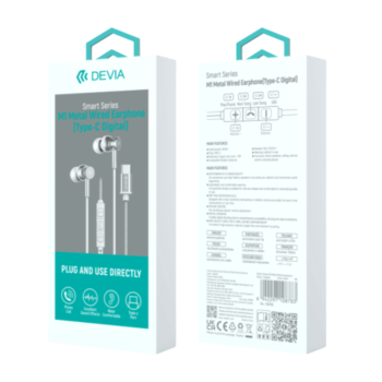 Devia Smart Series Wired Type-C Earphone Silver