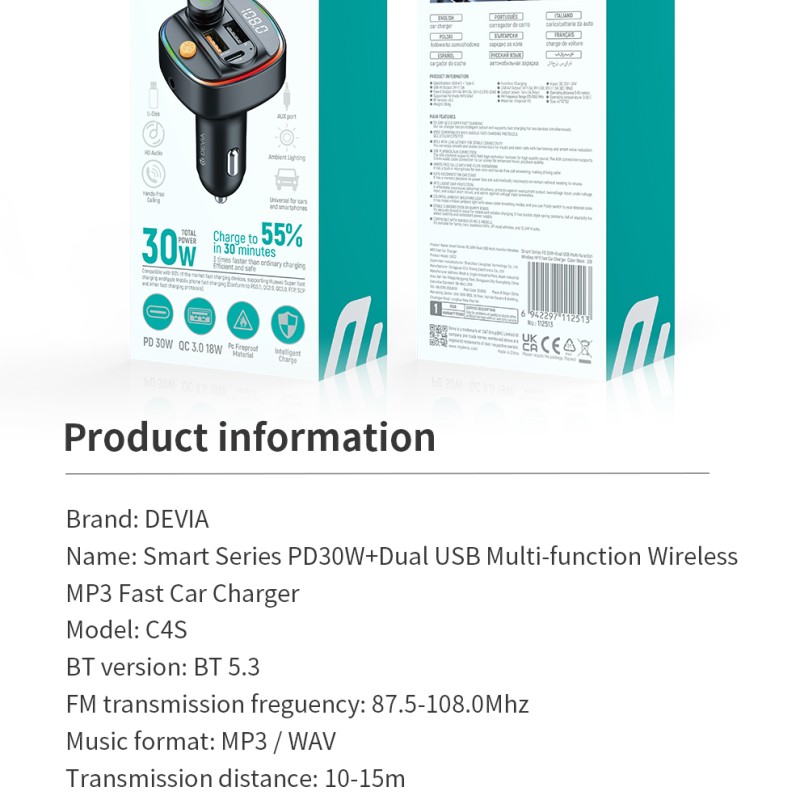 Devia FM Transmitter Car Charger