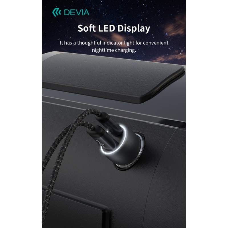 Devia Extreme Speed Series PD 30W + QC3.0 18W Metal Fast Car Charger