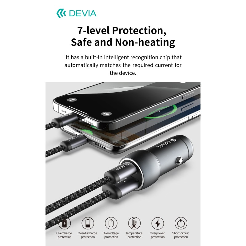 Devia Extreme Speed Series PD 30W + QC3.0 18W Metal Fast Car Charger