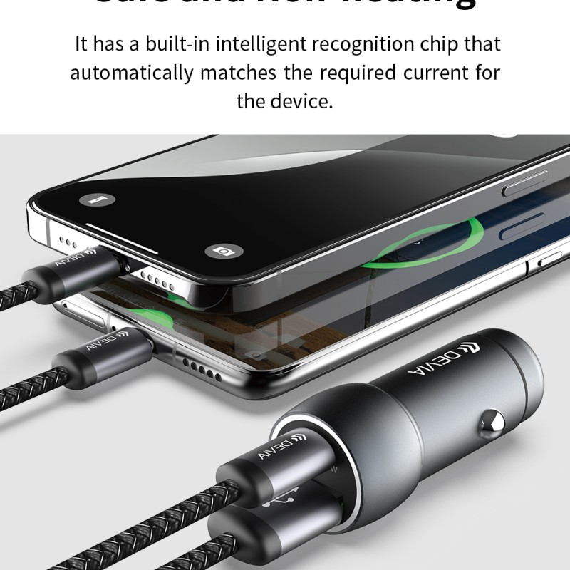 Devia Extreme Speed Series PD 30W + QC3.0 18W Metal Fast Car Charger