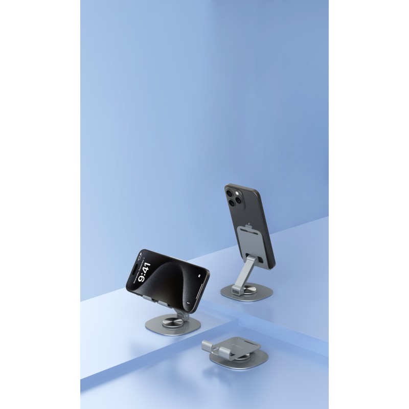 Devia Adjustable & Foldable 360° Metal Cell Phone Holder Grey