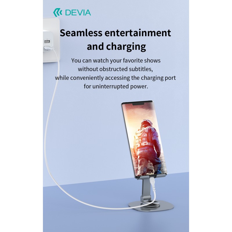 Devia Adjustable & Foldable 360° Metal Cell Phone Holder Grey