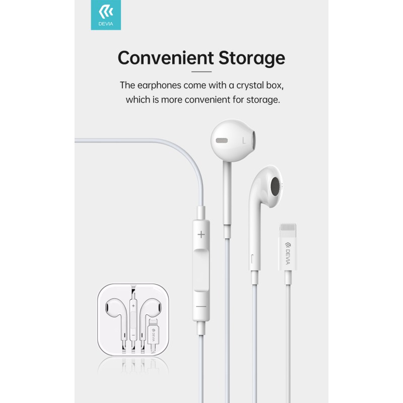 Devia Lightning Earphone White