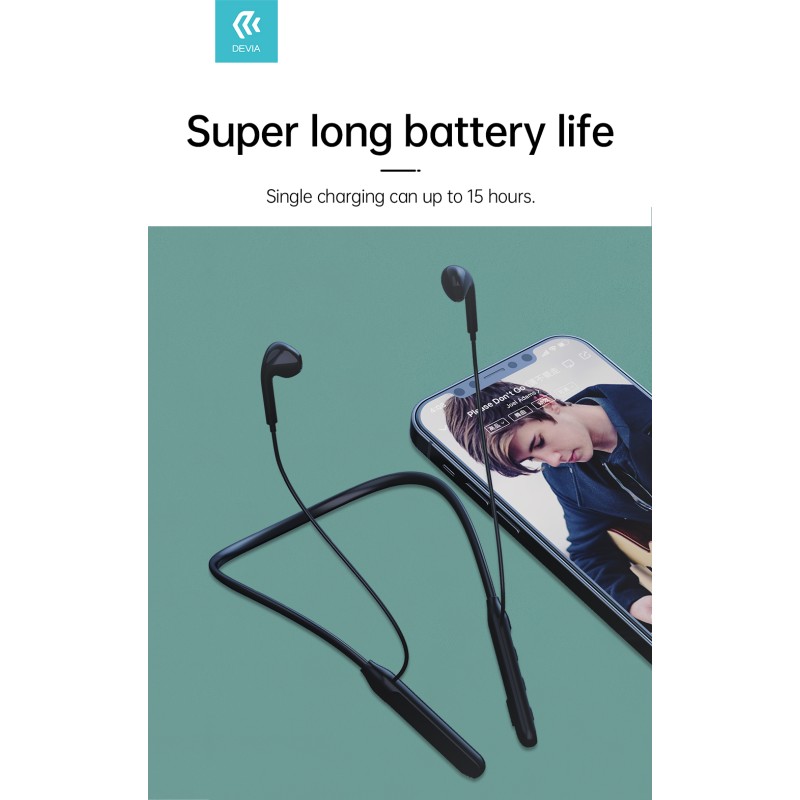 Devia Neckband Sport Wireless Earphone Black