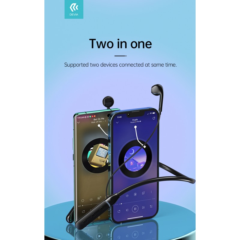Devia Neckband Sport Wireless Earphone Black