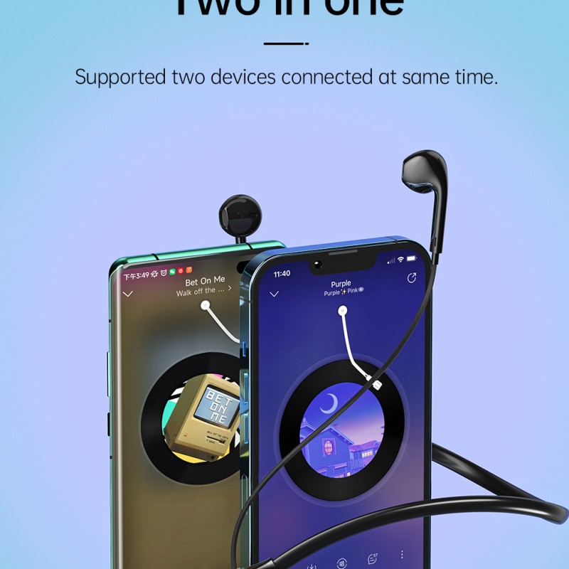 Devia Neckband Sport Wireless Earphone Black