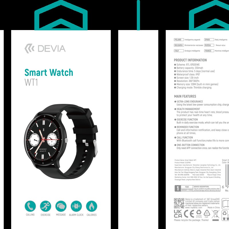 Devia Smart Watch EM703 Black