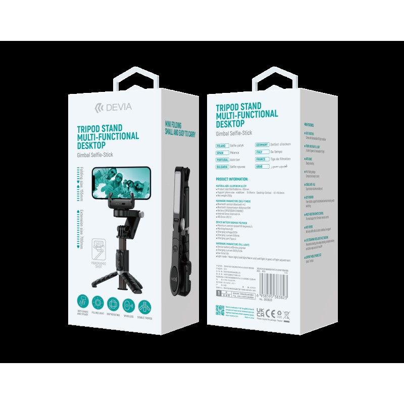 Devia Multi-functional Desktop Gimbal Tripod Selfie Stick
