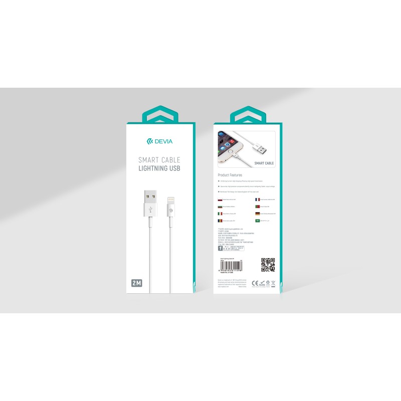 Devia USB-A to Lightning Cable 2m White
