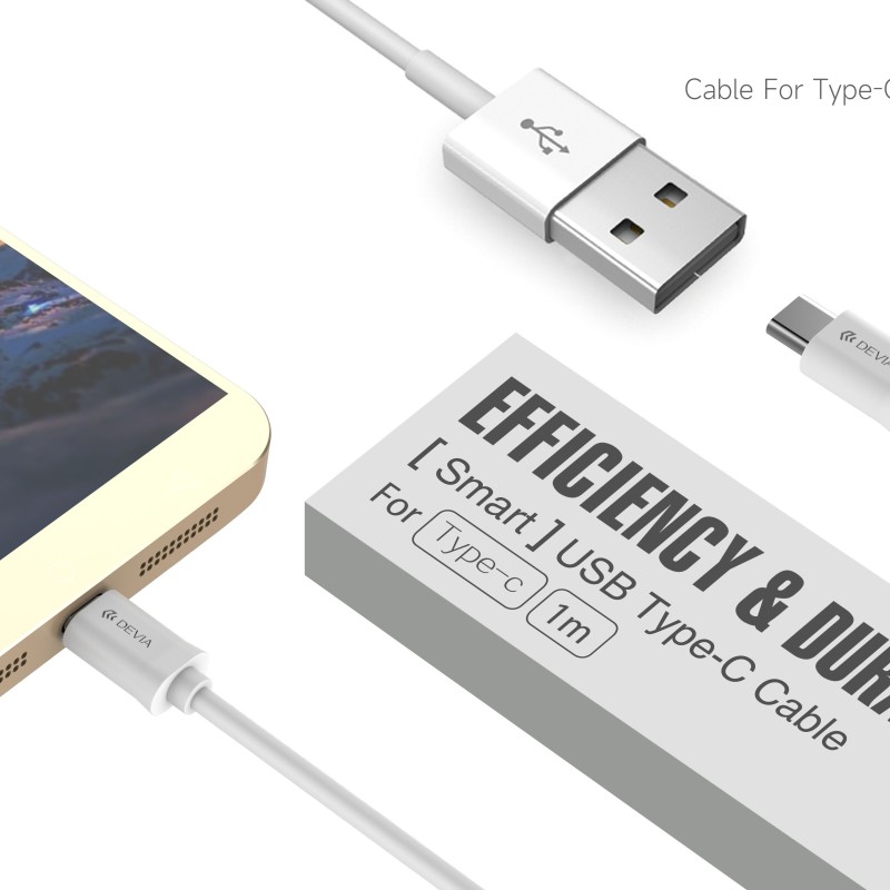 Devia USB 2.0 A-Male to USB-C Cable 2m White