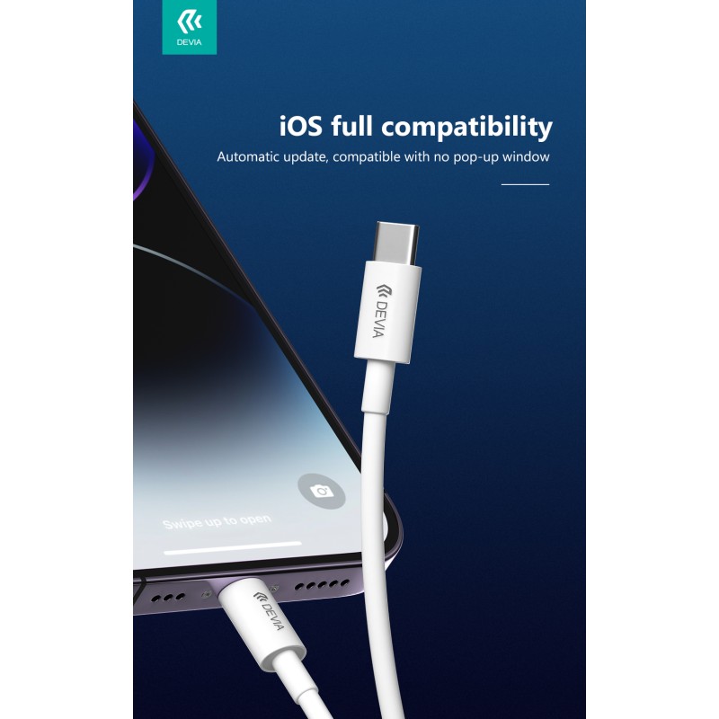Devia USB-C to Lightning Cable 2m White