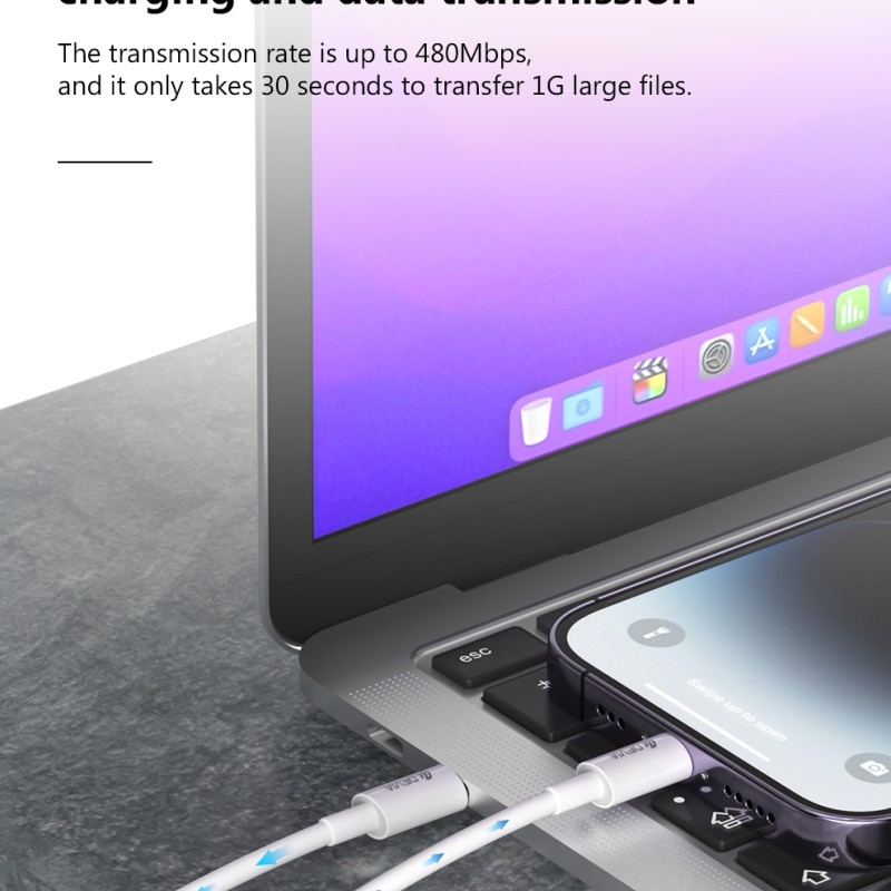 Devia USB-C to Lightning Cable 2m White