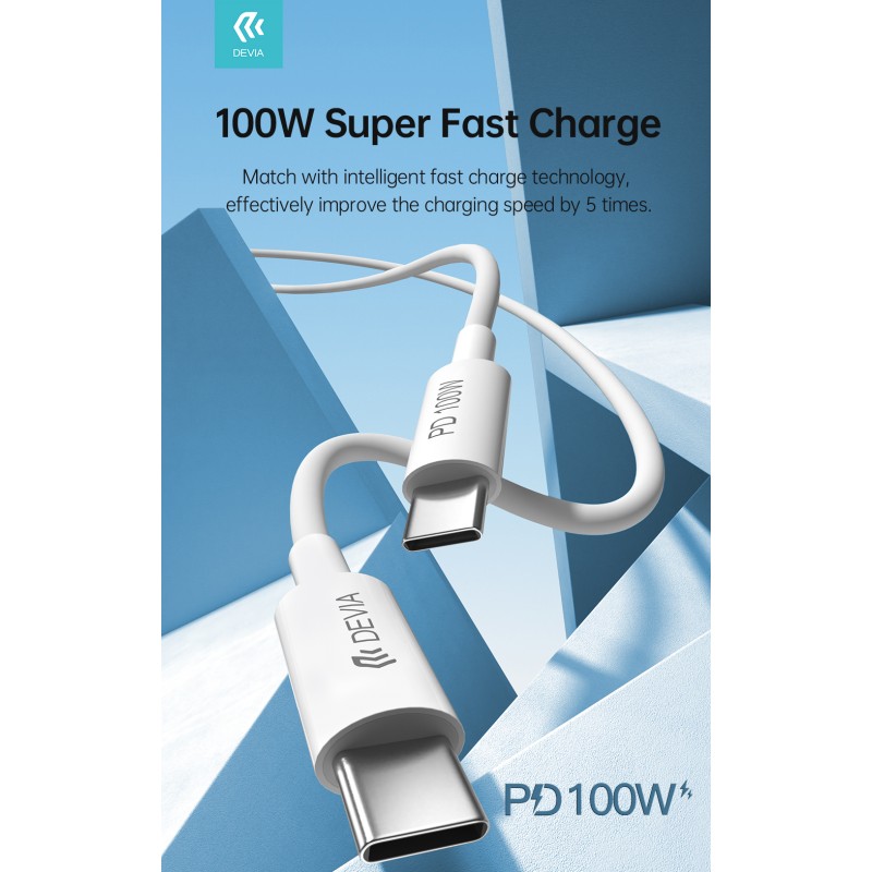 DEVIA SMART SERIES 100W C TO C PD CABLE (5A,1.5)