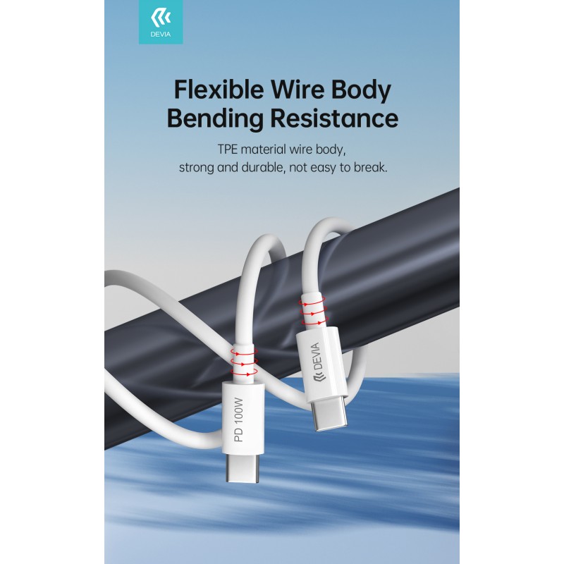 DEVIA SMART SERIES 100W C TO C PD CABLE (5A,1.5)