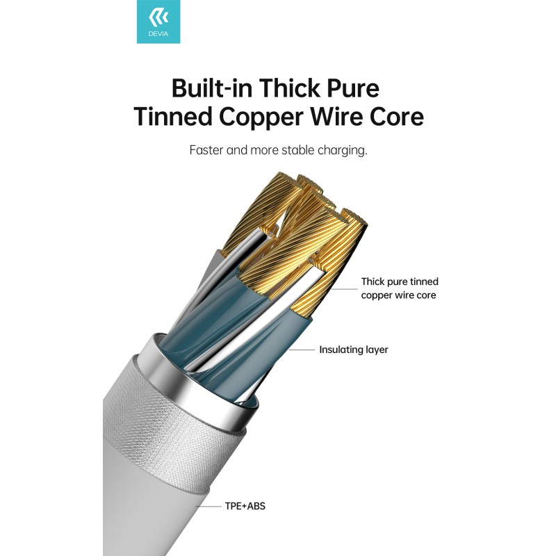 DEVIA SMART SERIES 100W C TO C PD CABLE (5A,1.5)