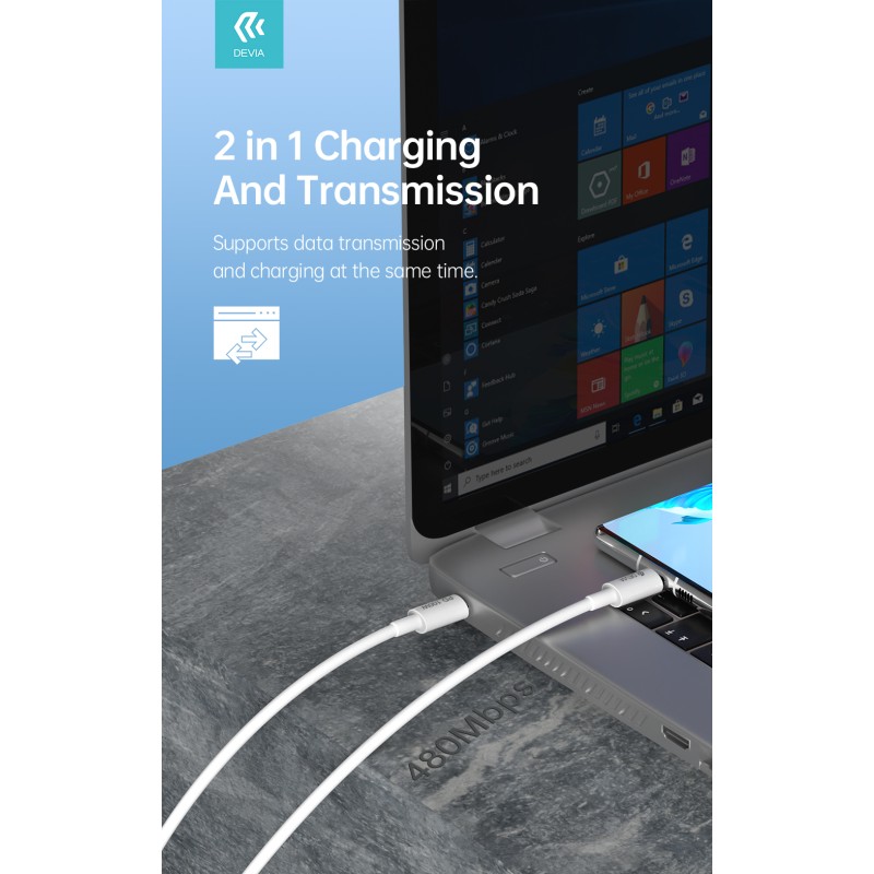 DEVIA SMART SERIES 100W C TO C PD CABLE (5A,1.5)