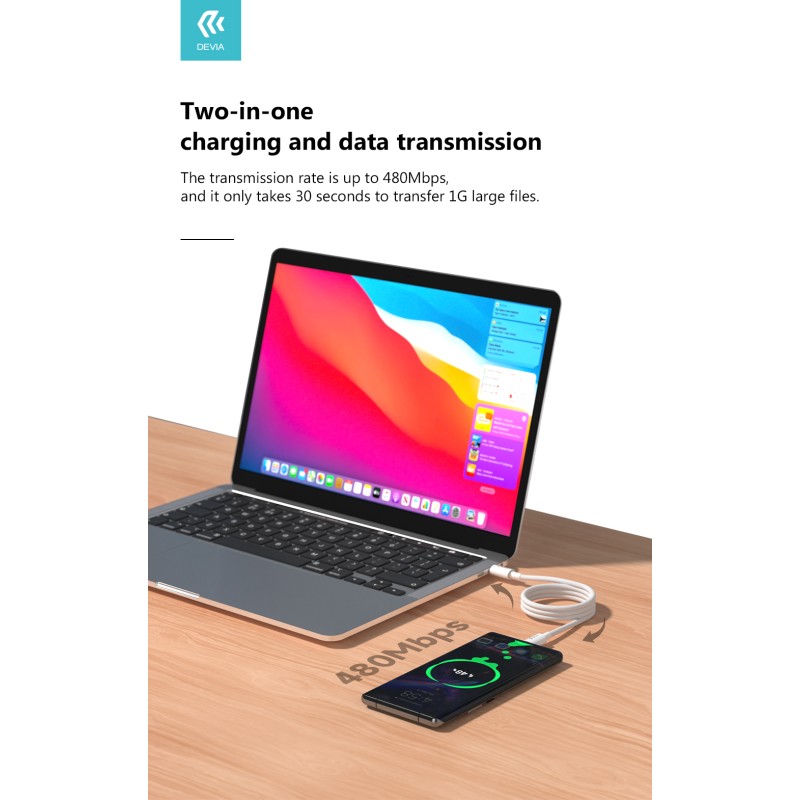 Devia Type-C to USB-A Cable 2m White