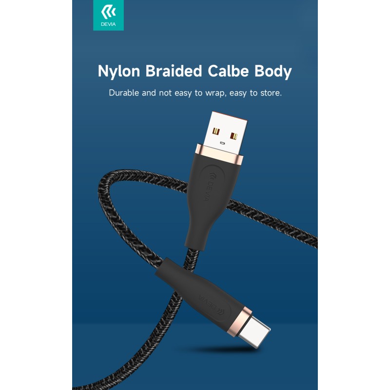Devia Star Series USB to Type-C Cable 2.4A 1.5m Black