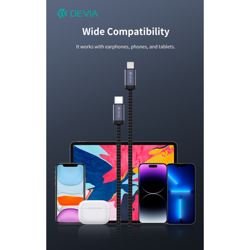 Devia Gracious Series C to L PD 27W Fast Cable 1m Black