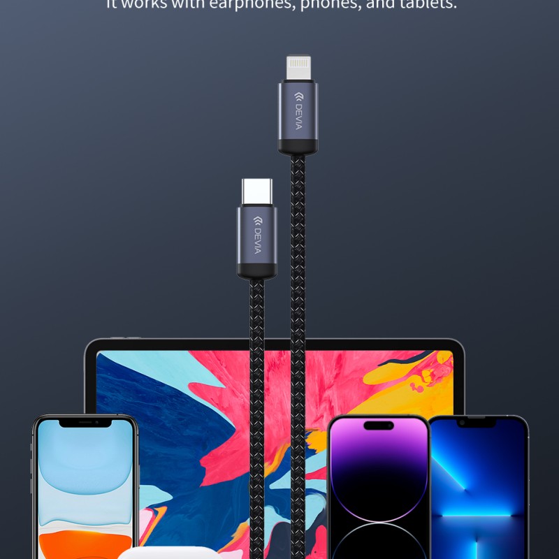 Devia Gracious Series C to L PD 27W Fast Cable 1m Black