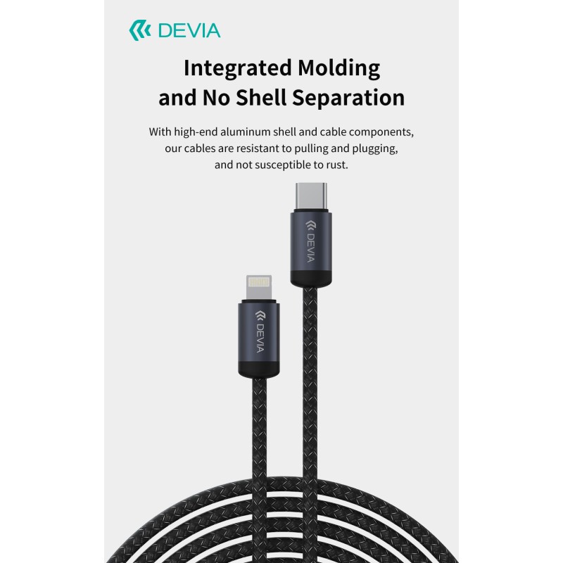 Devia Gracious Series C to L PD 27W Fast Cable 1m Black