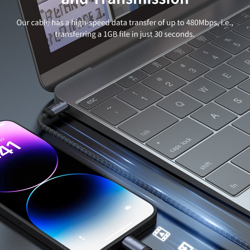 Devia Gracious Series C to L PD 27W Fast Cable 1m Black