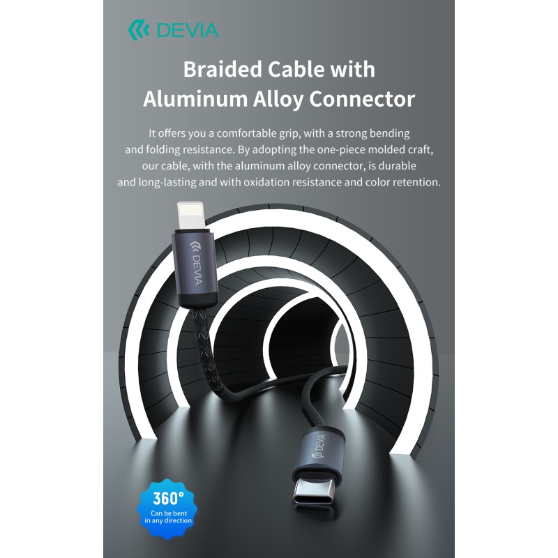 Devia Gracious Series C to L PD 27W Fast Cable 1m Black