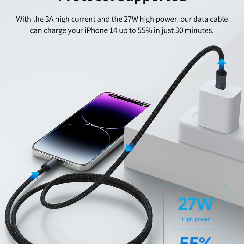 Devia Gracious Series C to L PD 27W Fast Cable 1m Black