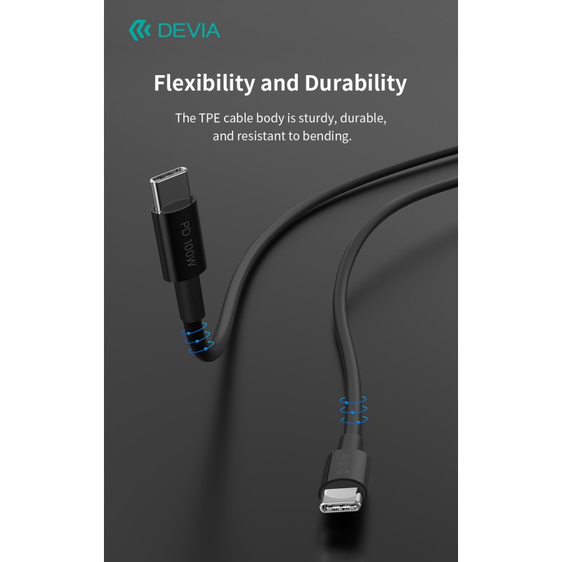 DEVIA SMART SERIES 100W C TO C PD CABLE (5A,1.5)