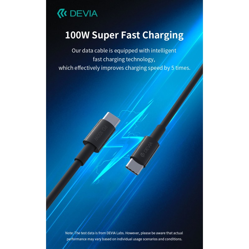 DEVIA SMART SERIES 100W C TO C PD CABLE (5A,1.5)