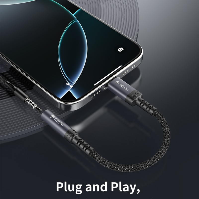 Devia Type-C to 3.5mm Audio Adapter with Charging Black